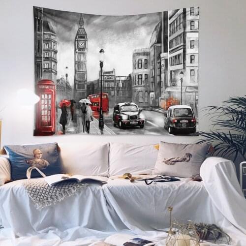 GT098 London Street Bedside Background Cloth INS Hanging Cloth Net Red Cloth Tapestry Room Dormitory bu yi hua Decoration