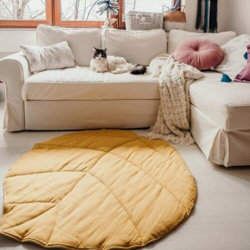 Newborn Cotton Crawling Playmat Leaf Shape Baby Activity Play Floor Mat Anti Slip Kids Games Carpet Area Rug Room Decoration