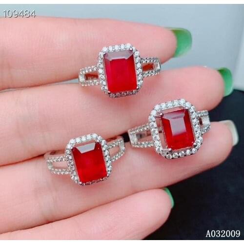 KJJEAXCMY fine jewelry 925 sterling silver inlaid natural ruby ring trendy girls ring support test