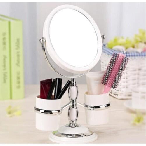 European-style cosmetic table storage box mirror three times the mirror of a portable wedding princess