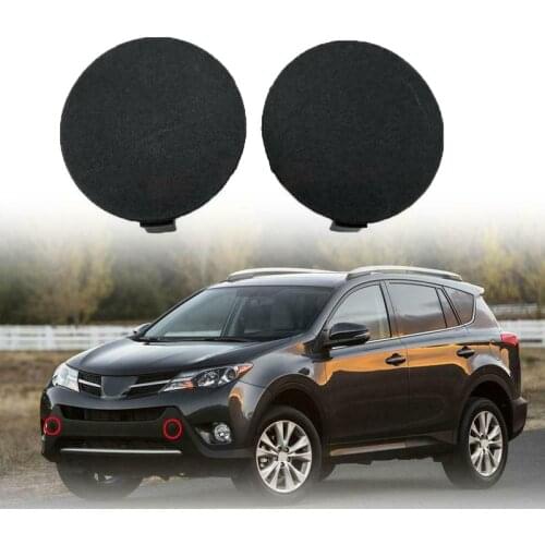 Pair Front Bumper Tow Hook Cover Cap for 2013 2014 2015 Toyota RAV4 53286-0R050 / 53285-0R060