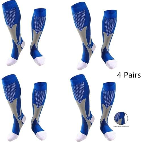 1/2/3/4 Pairs Compression Socks Running Football Soccer Stockings 30 Mmhg Fit Varicose Veins Men Women Socks For Cycling Socks
