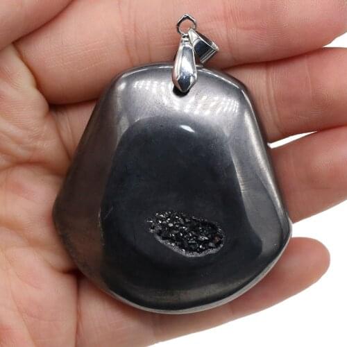 New natural magnet pendant irregular shape faceted pendant necklace for DIY jewelry best birthday gift size 35x50mm