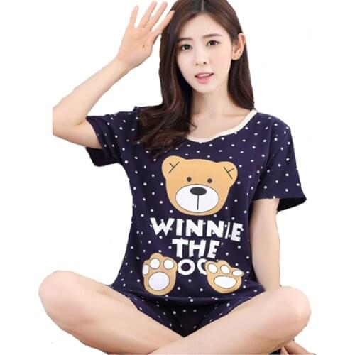 Summer Cartoon Women Pajamas Set Girl Sleepwear Pijama Short Women Pyjamas Suit Female Clothing 2021 Nightwear