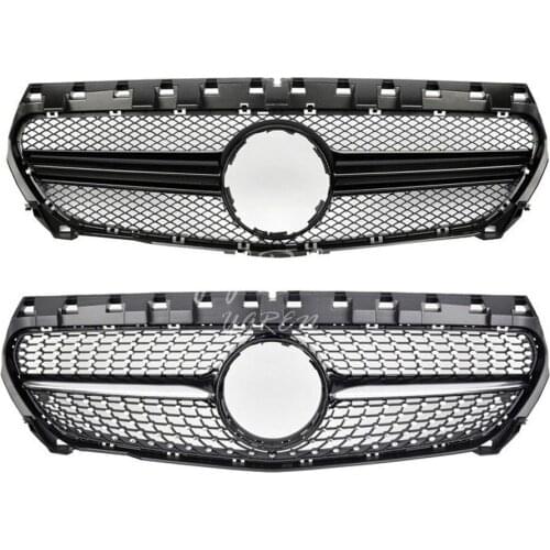Fit for Mercedes Benz CLA-Class W117 2013 2014 2015 13-15 Front Grille Diamond Black AMG Silver