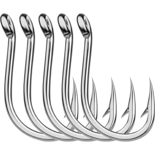 Size: 1/O-13/O Sea Fishing Hooks Large fish hook Stainless steel tuna fish hook Mackerel GT hooks Giant grouper fish hooks
