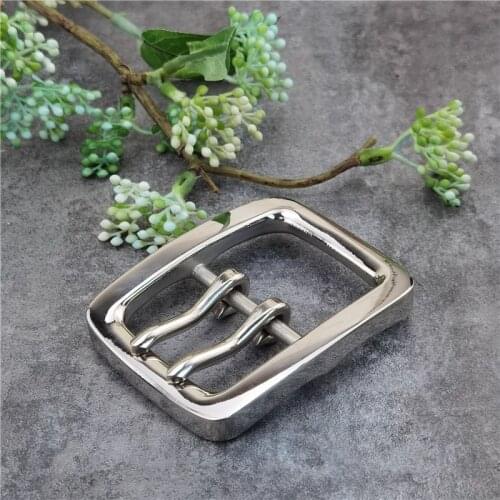 Stainless Steel Luxury Double Pin Tongue Belt Buckles For Men Belt DIY Leather Craft Buckle Belt Mens Waist Belt Buckle SK0015
