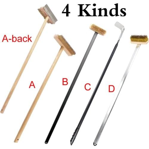 Long handle brush copper wire brush pizza peel shovel baking accessories long handle Oven clean brush Baking pizza oven tool