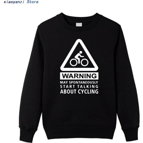 Warning May Spontaneously Start Talking About Cyclings sweatshirts Men Funny Printed pullovers Cotton Mens sports hoodies
