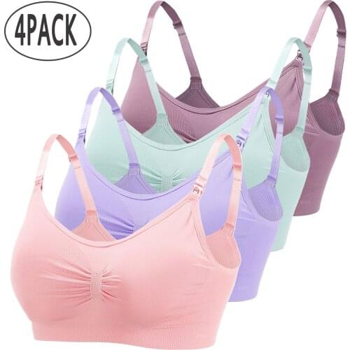 TELOTUNY 4PCS Nursing Bra Maternity Bra Pregnancy Clothes Prevent Sagging Breastfeeding Women Breathable Lactancia Feeding Bras