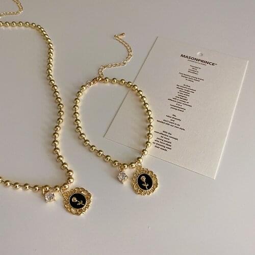 Vintage Retro French Style Dripped Oil Botanical Pendant Elegance Real Gold Filled Women Necklace