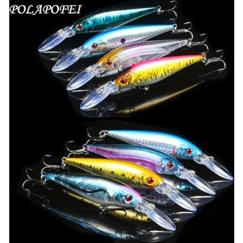 8pcs Wobbler Fishing Lure 10cm 10g Wobbler Pike Salmon Artificial Bait Flashed Balancer Hook Crankbait Fishing Accessories D11