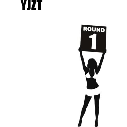 YJZT 5*17.8CM High Quality Nice Design Round One Nice Girl Vinyl Decals Car Sticker Covering The Body Black/Silver C20-0204
