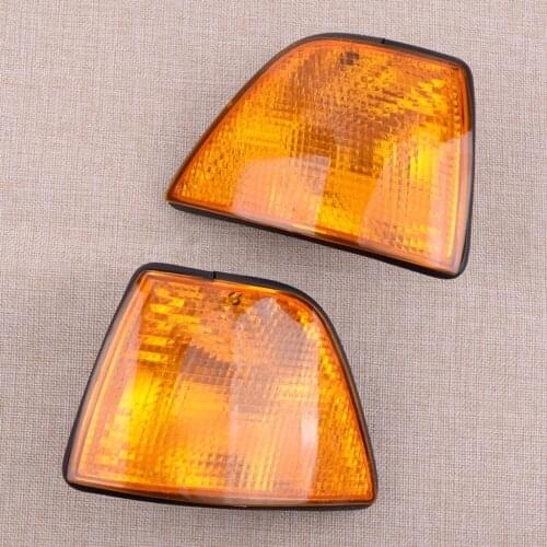 1 Pair Yellow Turn Light Housing Corner Len Signal Parking Lamp Shell 63138353280 63138353279 Fit for BMW E36 318i 320i M3 4DOOR