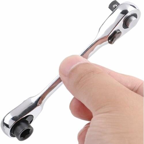 1pcs 1/4"Mini Ratchet Wrench Batch Head Handle Small Fly Socket Wrench Double-Ended Torque Wrench Repair Tools