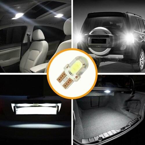 1Pcs T10 led bulb Indoor LED lights W5W COB Led Auto Bulb Wedge White License Lamp Car Interior Side 5730 Led Bulb Light T7W6