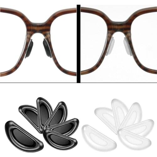 10 Pairs Adhesive Eye Glasses Nose Pads D Shape Stick on Anti-Slip Soft Silicone Adhesive Nose Pads Glasses Nose Pad Kit