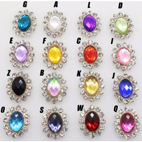 New 10pcs / lot Metal Rhinestone Buttons Alloy Buttons Wedding Flat back brooch decoration accessories