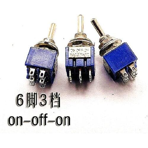 10 PCS/lot Toggle Switches MTS203 6 Pin double toggle switches Toggle Rocker Switches ON-OFF-ON 6A/125V 3A/250V