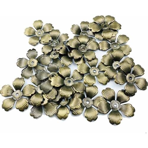 20 pcs/lot 32mm Gold color/ /Antique bronze Metal Filigree Flowers Slice Charms Setting Jewelry DIY Components