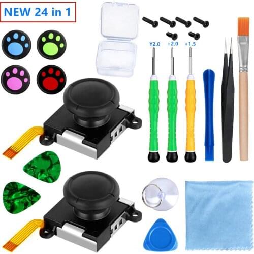 24Pcs 3D Replacement Joystick for Joycon Joystick Replacement for Nintendo Switch Joy Con Grip Accessories