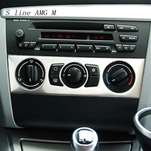 Car Console Air Conditioning Knob Frame Decoration Stickers Trim For BMW 1 Series E81 coupe Volume Buttons Frame Modified Decals