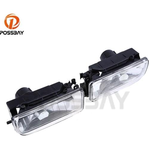 POSSBAY Auto Car Front Fog Light Cover Clear Lens Kit Fog Light Assembly Without Light Bulbs For BMW E36 3-Series 1990-2000