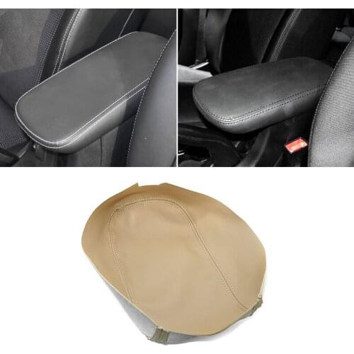 Beige Center Armrest Leather Cover For Chrysler 200 2011 2012 2013 2014 Car Central Armrest Box Panel Cover Sticker Trim