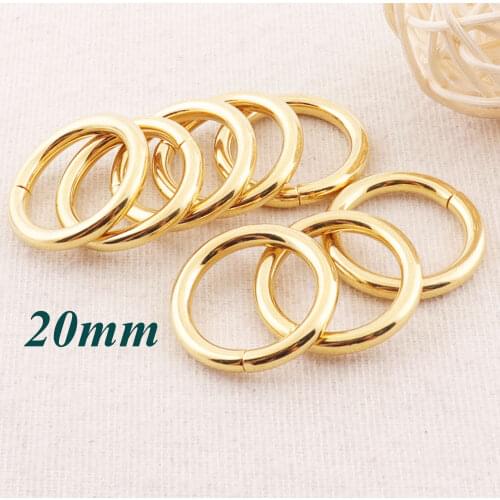 20 pcs Gold O rings Buckles Belt Collar Handbag 3/4"(20mm)Choker Chain Leather Belt Clasp Key Chains Hardware Strap rings