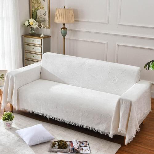 Beige Cotton blended yarn Sofa Cover Living Room Corner Slipcovers Removable 2 and 3-seats L Shaped Couch Cover Sofa Blanket