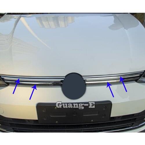 For VW Volkswagen Golf8 Golf 8 2019 2020 2021 Car Body Styling Cover Protection Detector Trim Front Up Grid Grill Grille Parts