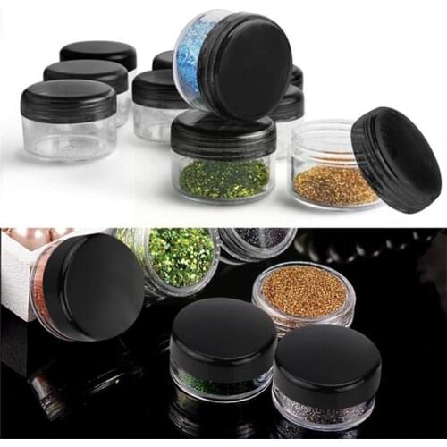 Black Round Storage Jars with Lids For Lip Balms Creams Jars Travel Containers Cosmetic Up Tool Make G9S7