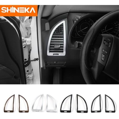 SHINEKA Interior AC Air conditioning Vent Decorative Trim Outlet Cover Frame for Nissan Patrol Y62 2017 Car Accessories ABS 2pcs