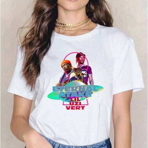 LIL UZI VERT Hip Hop Rapper Graphic Tshirt 90s Top Tees Female T Shirt Women Cartoon Harajuku T-shirt