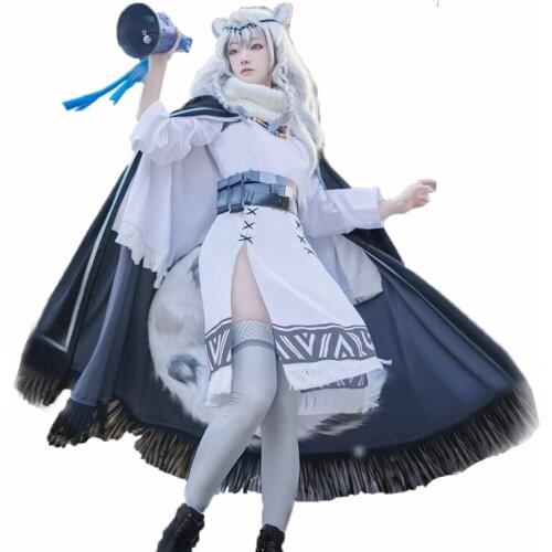 Hot Game Arknights Hatsuyuki Cosplay Costumes Full Set Cloak+Dress Halloween/Hallowmas Role Play Prop Clothing Highly Reductive