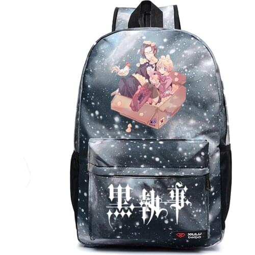 Anime Black Butler Backpack Canvas Packsack High Quality Schoolbag Casual Teenger Unisex Student Travel Laptop Bag
