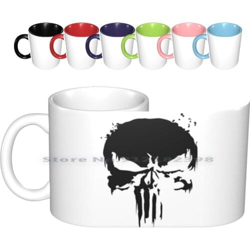 Ceramic Mugs Coffee Cups Milk Tea Mug Punisher Frank Castle Netflix Tv Comics Jones Luke Cage Cool Iron Fist Logo Skull The