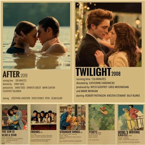 Classic Movie Series Director Information Vintage Kraft Paper Posters Sticker for Home Bar Cafe Art Wall DIY Decor Painting Gift