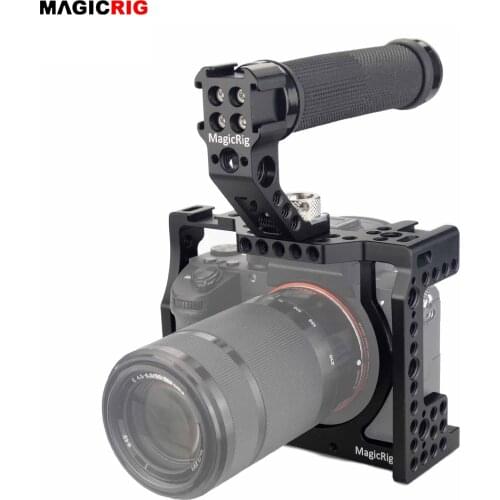 MAGICRIG Camera Cage with ARRI Locating Handle for Sony A7RIII /A7III /A7SII /A7M3 /A7RII /A7II Camera(Rubber Grip)