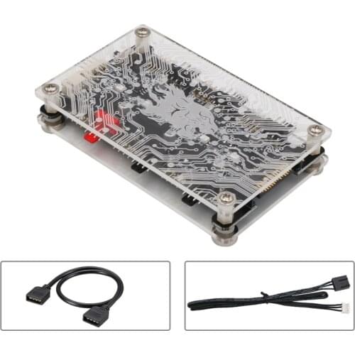 Fan HUB For PC Case Chassis 2 in 1 6-ways Fan Splitter HUB 3Pin 5V ARGB 4 Pin 12V ARGB 12V PWM Cooler Adapter LED Fan Controller