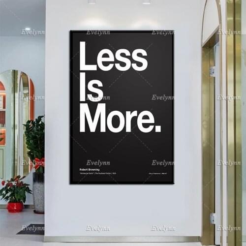 Less Is More Poster, Helvetica, Funny, Quote, Black And White, Modern Prints,Mies Van Der Rohe, Architecture, Home Decor Canvas