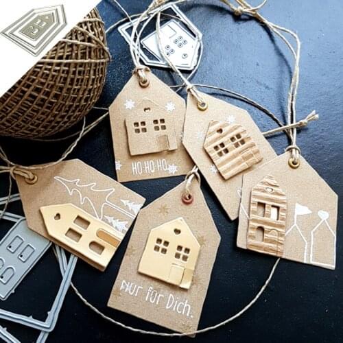 MISS VINTAGE Christmas House Frame Metal Cutting Dies Scrapbooking Stencil Die Cut Card Making Craft Embossing New Dies For 2021