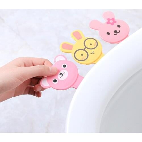 Cartoon Cover Lifter Toilet Seat Handle Bathroom Lid Cover Toilet Bowl Seat Lift Handle Bathroom Toilet Seat Holder Accessories