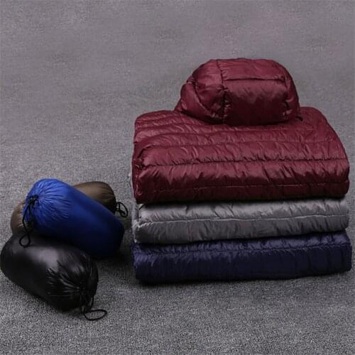 2018 big size men Ultra Light coat 90% white duck down coats long sleeve winter Jacket autumn Slim men Short hooded Jackets 608