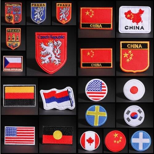 Czech republlc Flag of Russia patches for backpacks Clothing Decoration embroidery patch badge DIY stickers Accessories