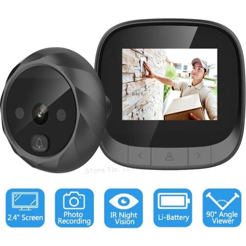Newest 2.4" LCD Screen Electronic Door Camera Viewer IR Night Door Eye Door Peephole Camera Photo Recording Digital Smart Viewer