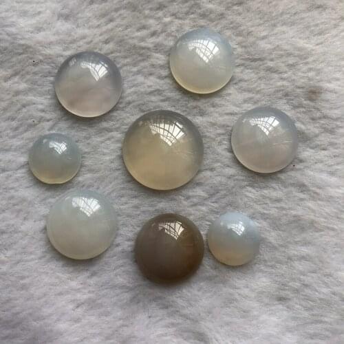 Wholesale 2pcs/pack 100% Natural White Agates Carnelian Bead Cabochon 15mm 20mm 24mm Round Gem Stone Cabochon Ring Face Pendant