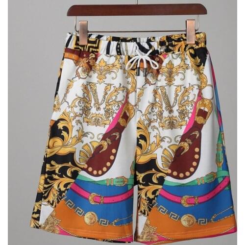 2021 beach shorts summer mens European and American fashion Baroque high definition digital printing thin quick drying shorts