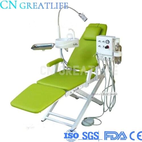 Cheap Dental Unit Dental Chair Complete Set Dental Folding Chair Sale with Led Lamp and Portable Turbine Unit