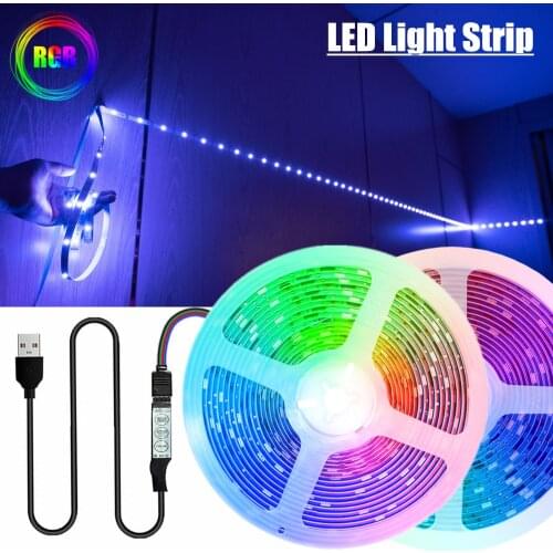 USB LED Strip Light For Home Decoration 3 Key Controller Flexible LED Diode Tape String RGB Bedroom SMD TV Background Lamp Decor